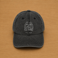 Casquette gris foncé avec Fleabag brodé à la main