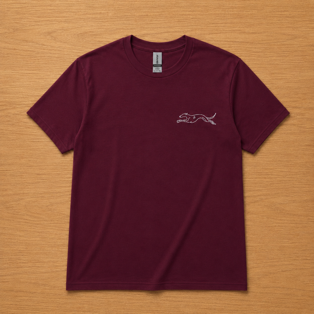 Camiseta con galgo corriendo