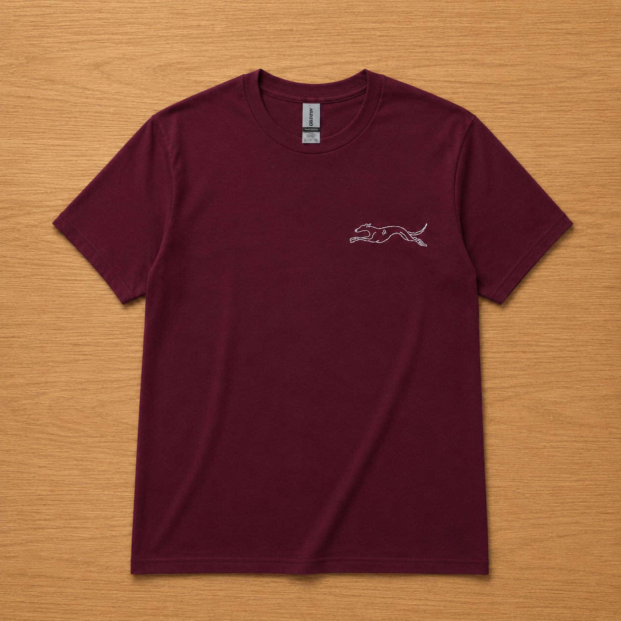 Camiseta con galgo corriendo