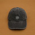Dark gray cap with hand-embroidered sun